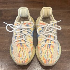 adidas Kids Vibrant Blue and Orange Yeezy Sneakers